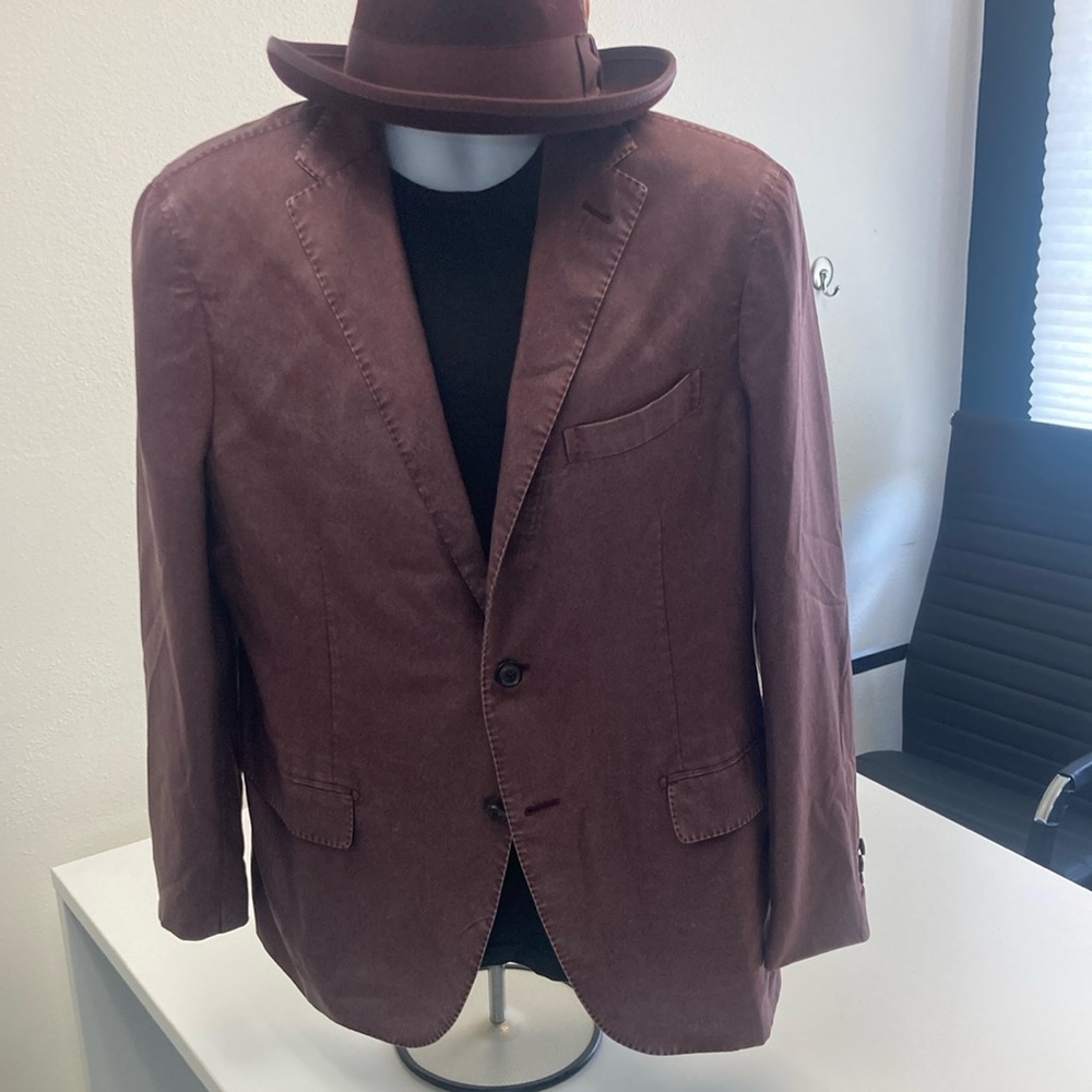 Men's Burgundy Cashmere Silk Pal Zileri summer jacket